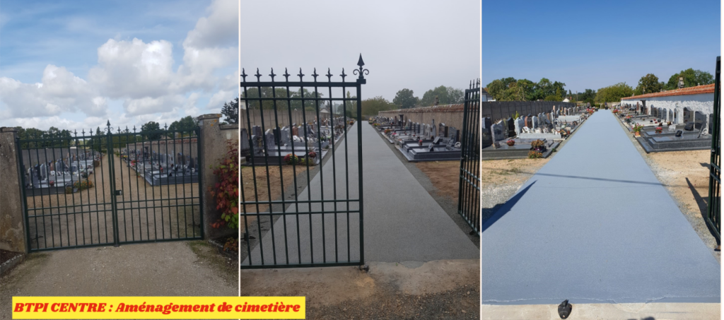 Aménagement des Allées de cimetière en béton drainant Aménagement des Allées de cimetière en béton drainant